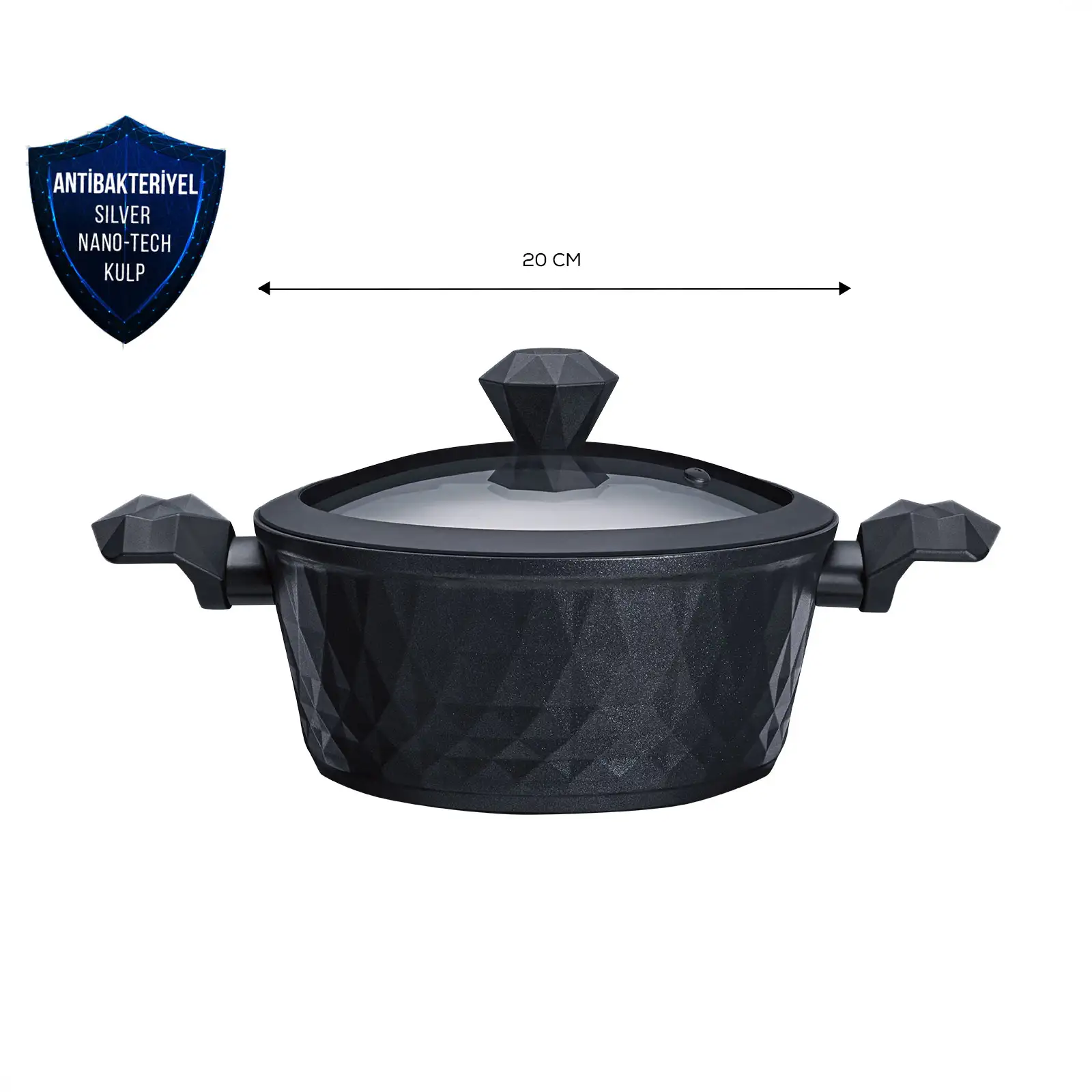 Karaca Bio Diamond Antibakteriyel Kulp Tencere 20cm 2,6lt