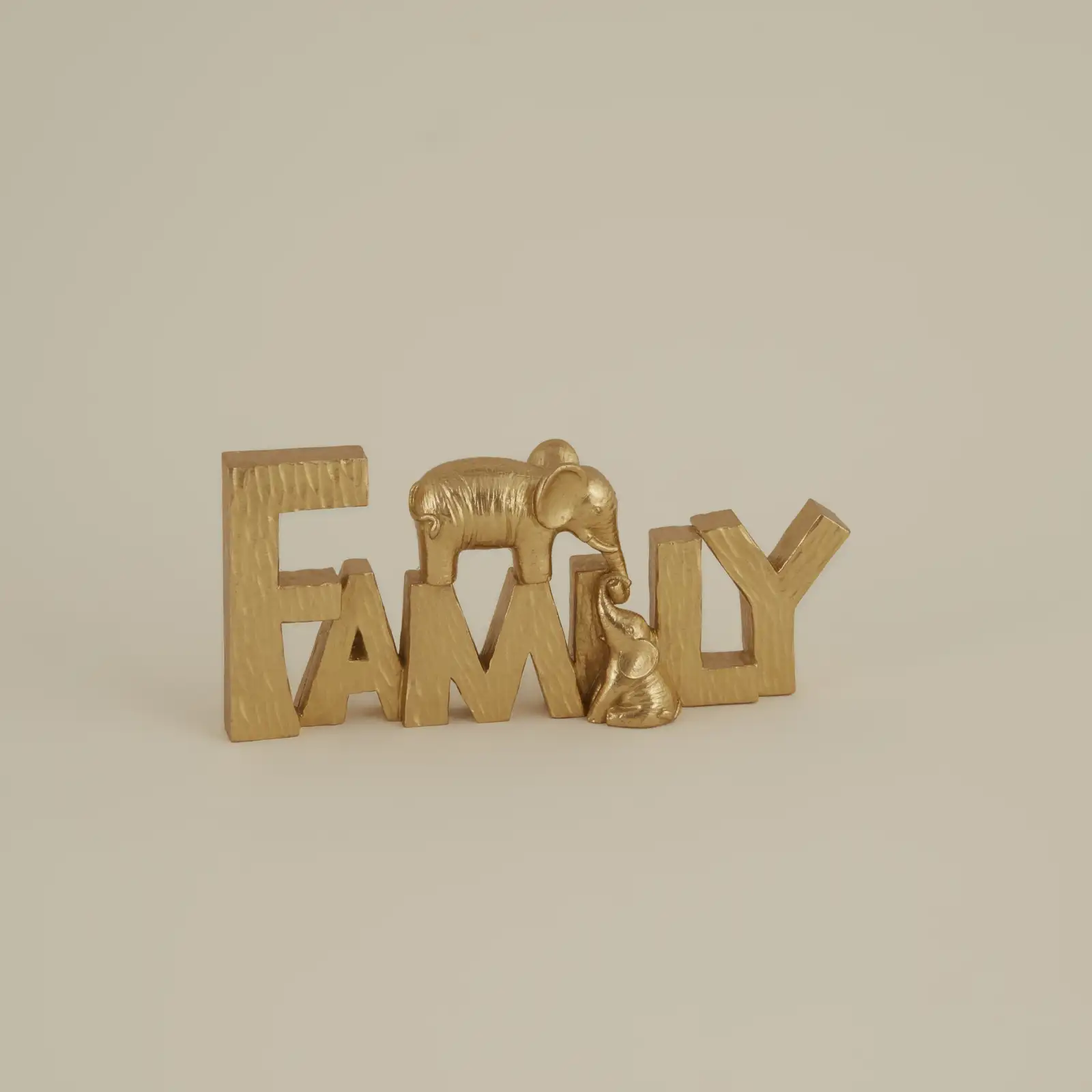 Karaca Home Family With Elephants Biblo Gold 24*4,4*10,5cm