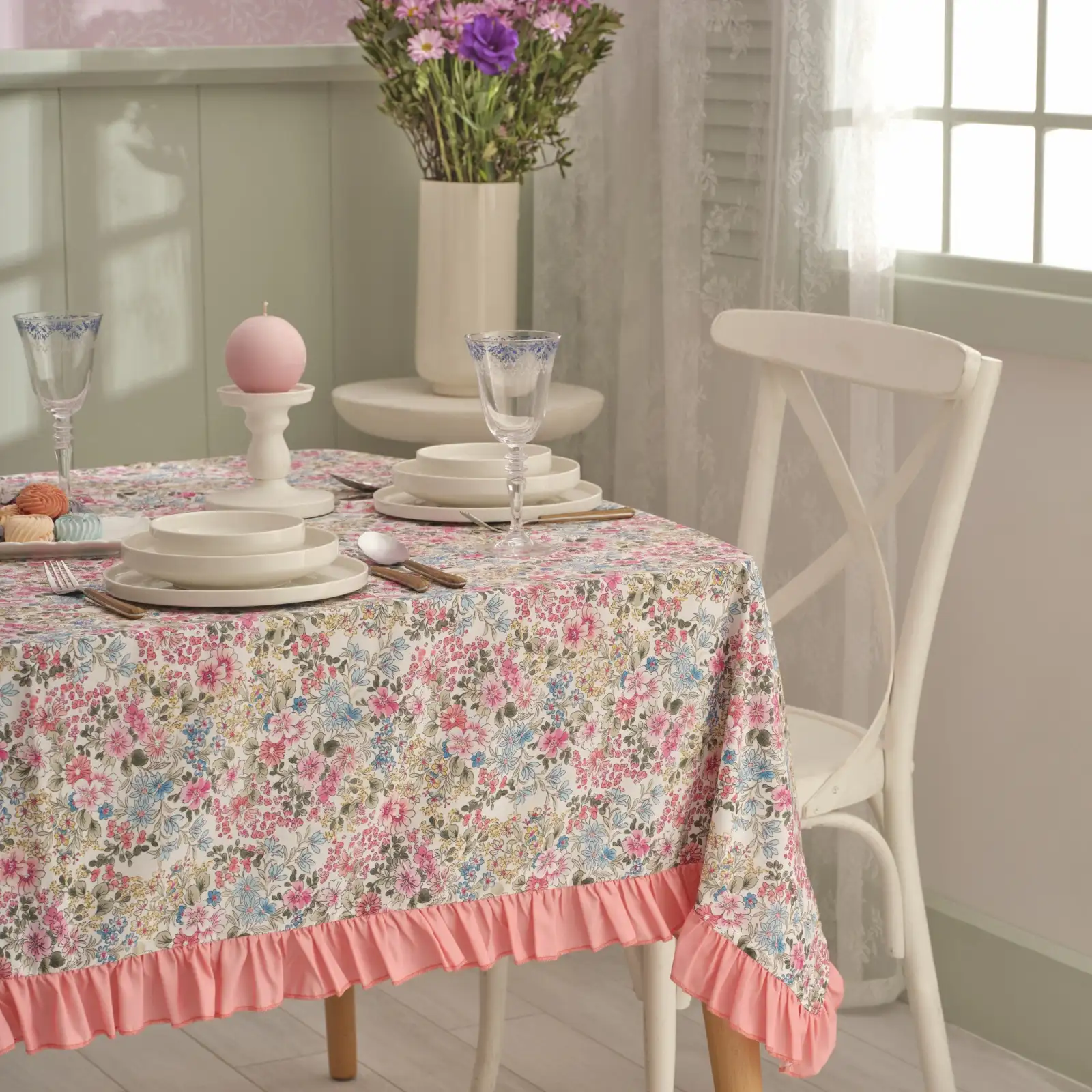 Karaca Home Alice Dertsiz Masa Örtüsü 150*220cm Pembe